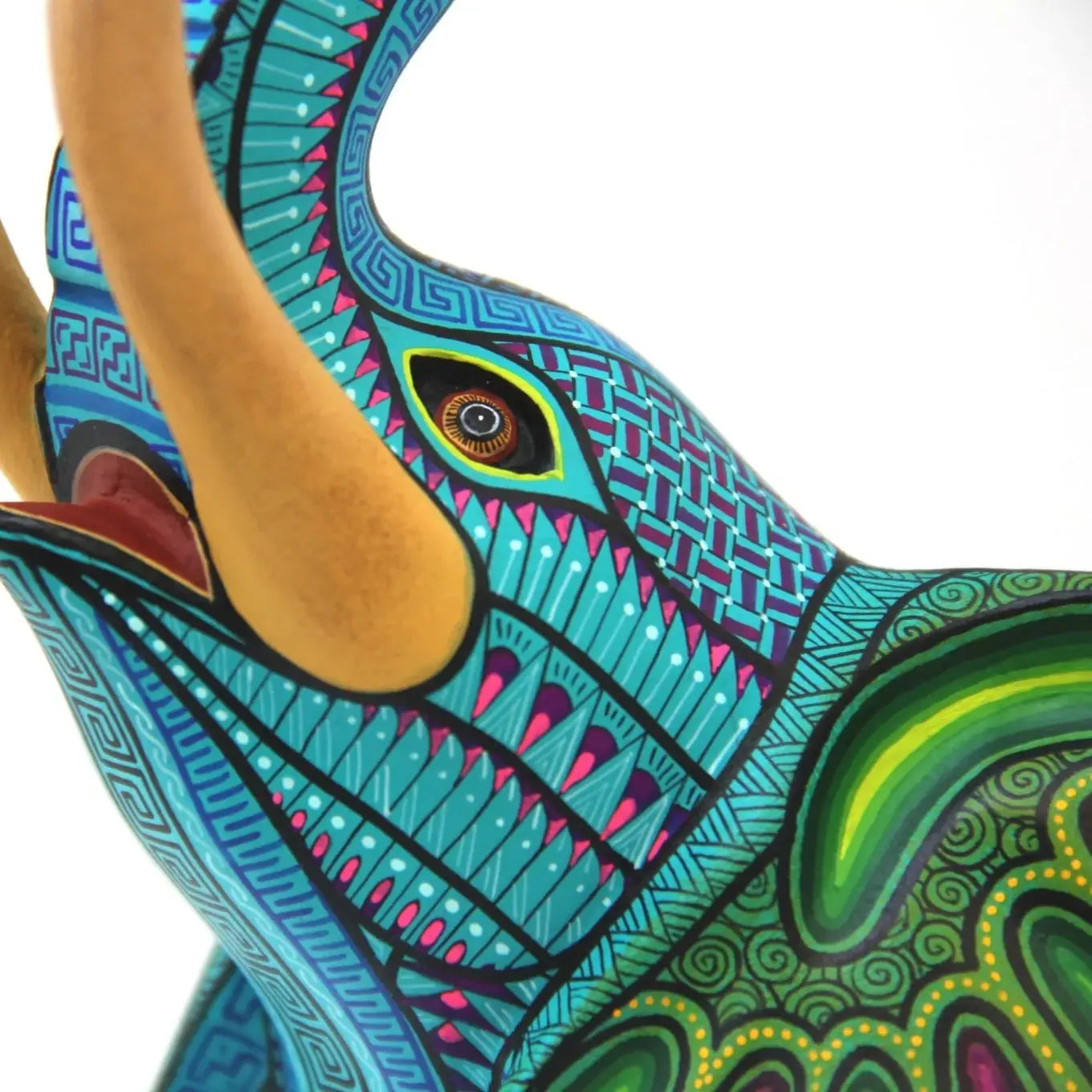 Elephant alebrije, Painted Wooden Elephant Sculpture