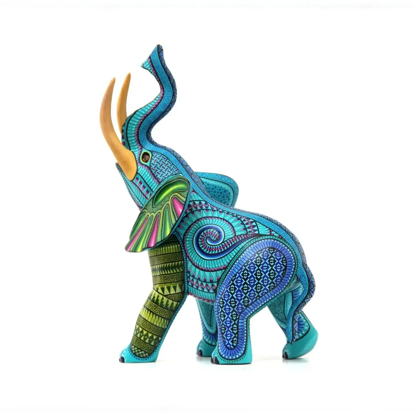 Elephant alebrije, Painted Wooden Elephant Sculpture