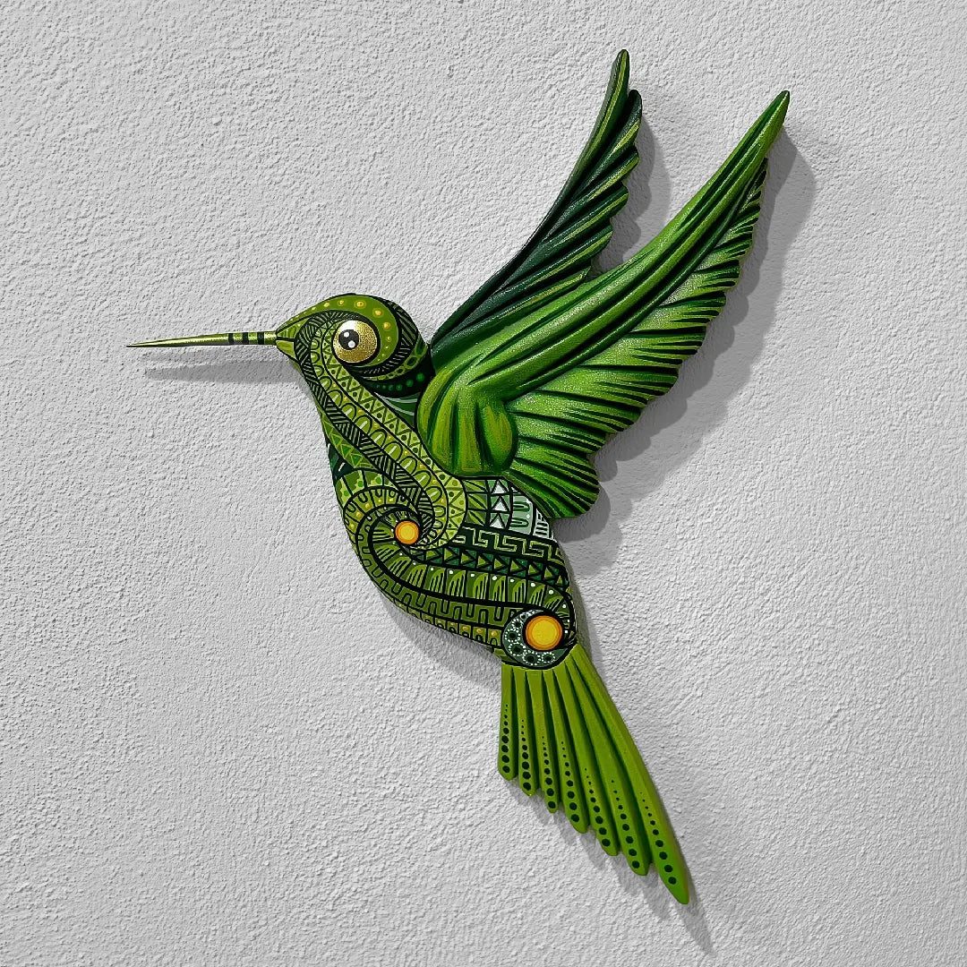 handpainted woodn hummingbird alebrije, hummingbird figurine