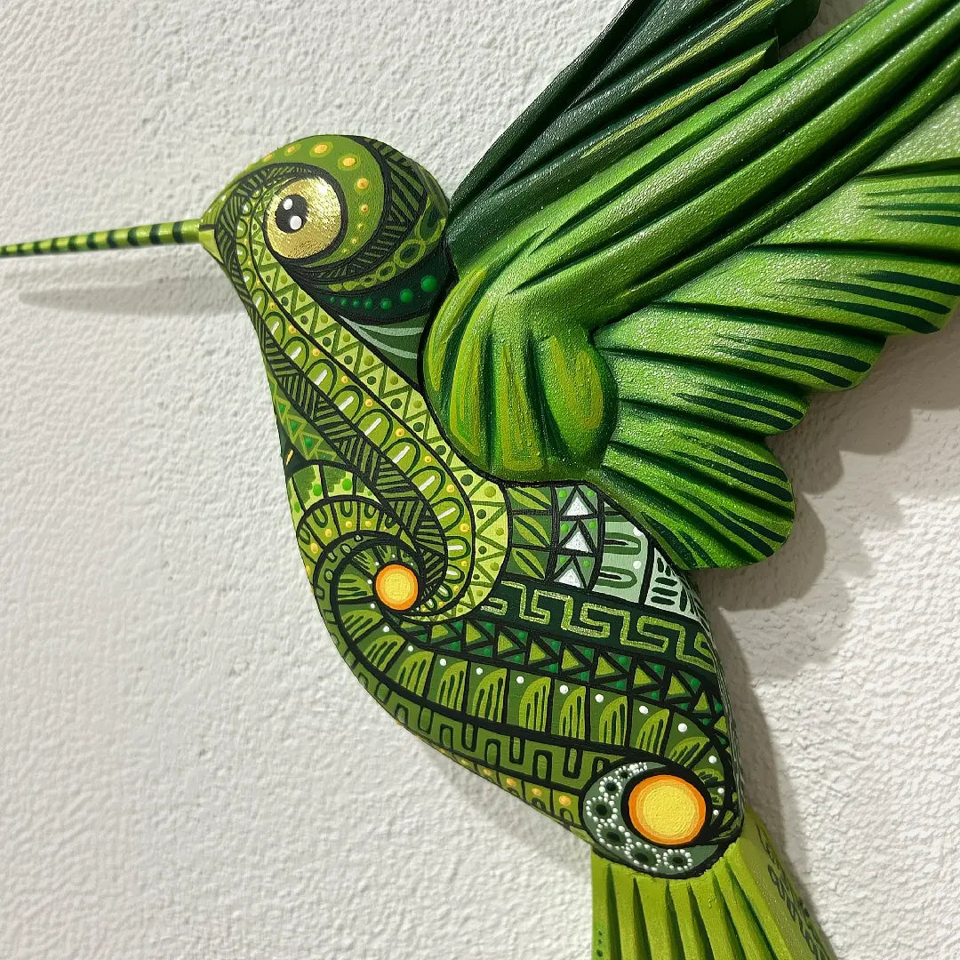 handpainted woodn hummingbird alebrije, hummingbird figurine