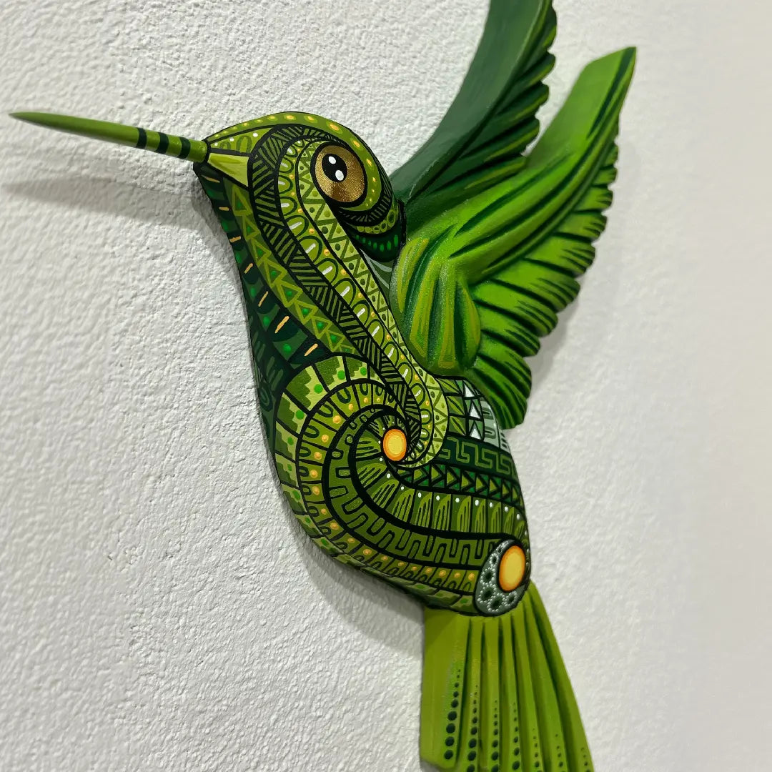 handpainted woodn hummingbird alebrije, hummingbird figurine