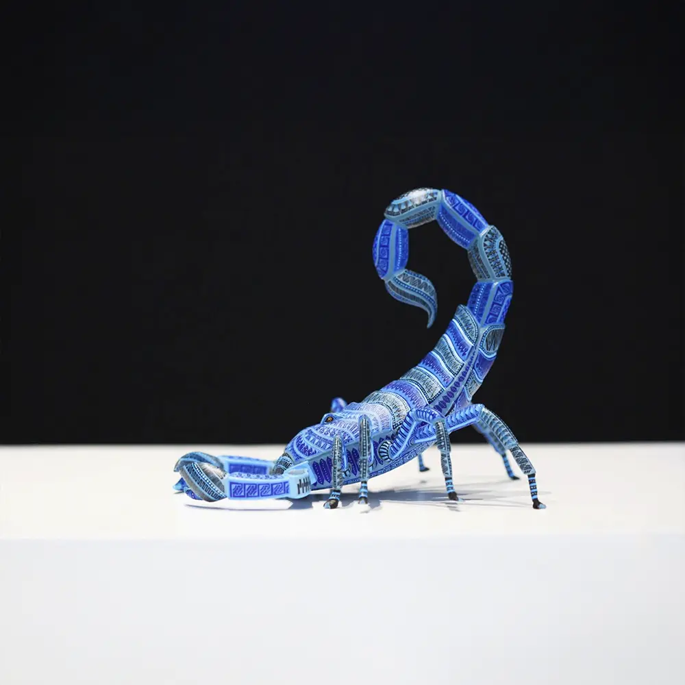 Painted Scorpion Wood Sculpture