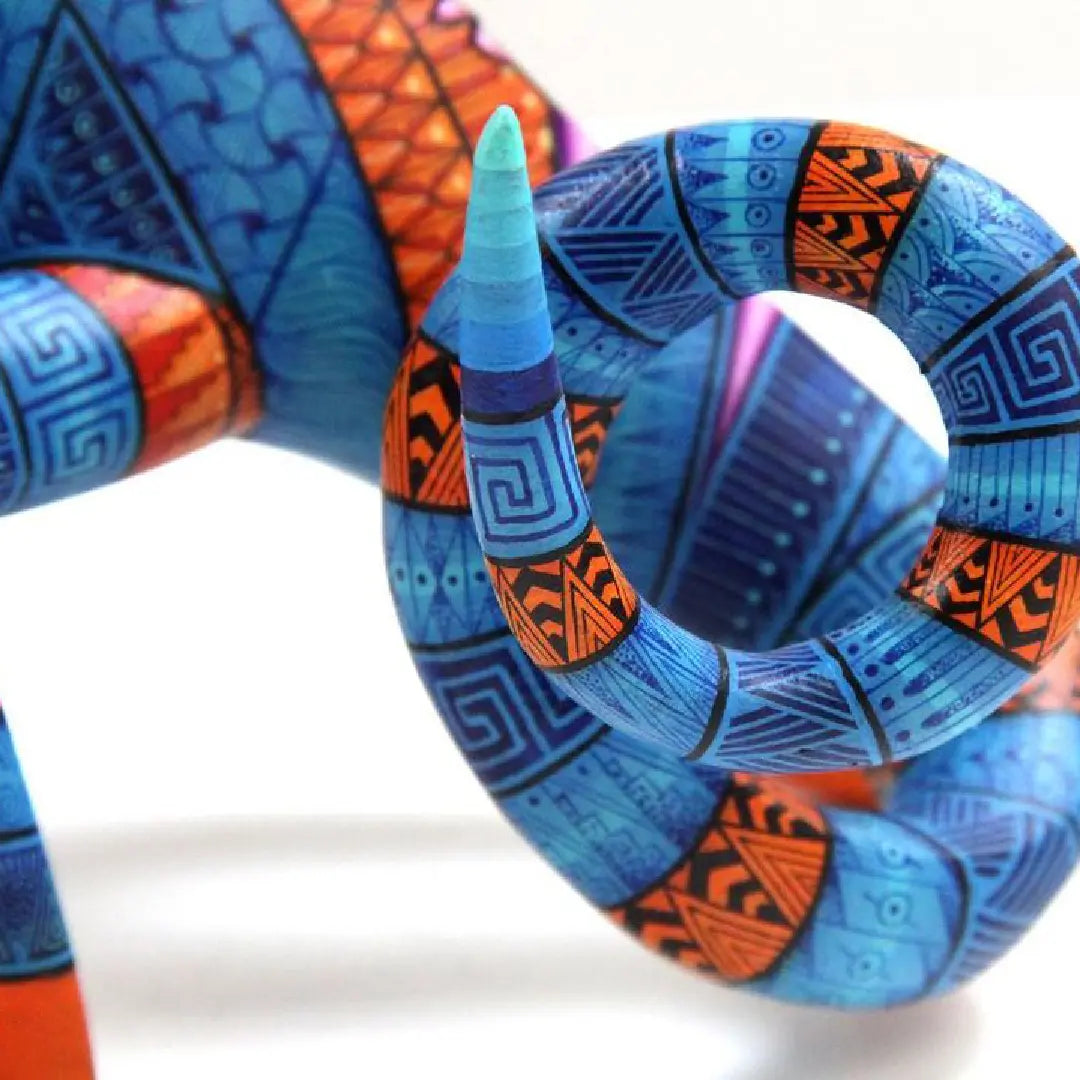 Handpainted chameleon alebrije, authentic mexican alebrijes
