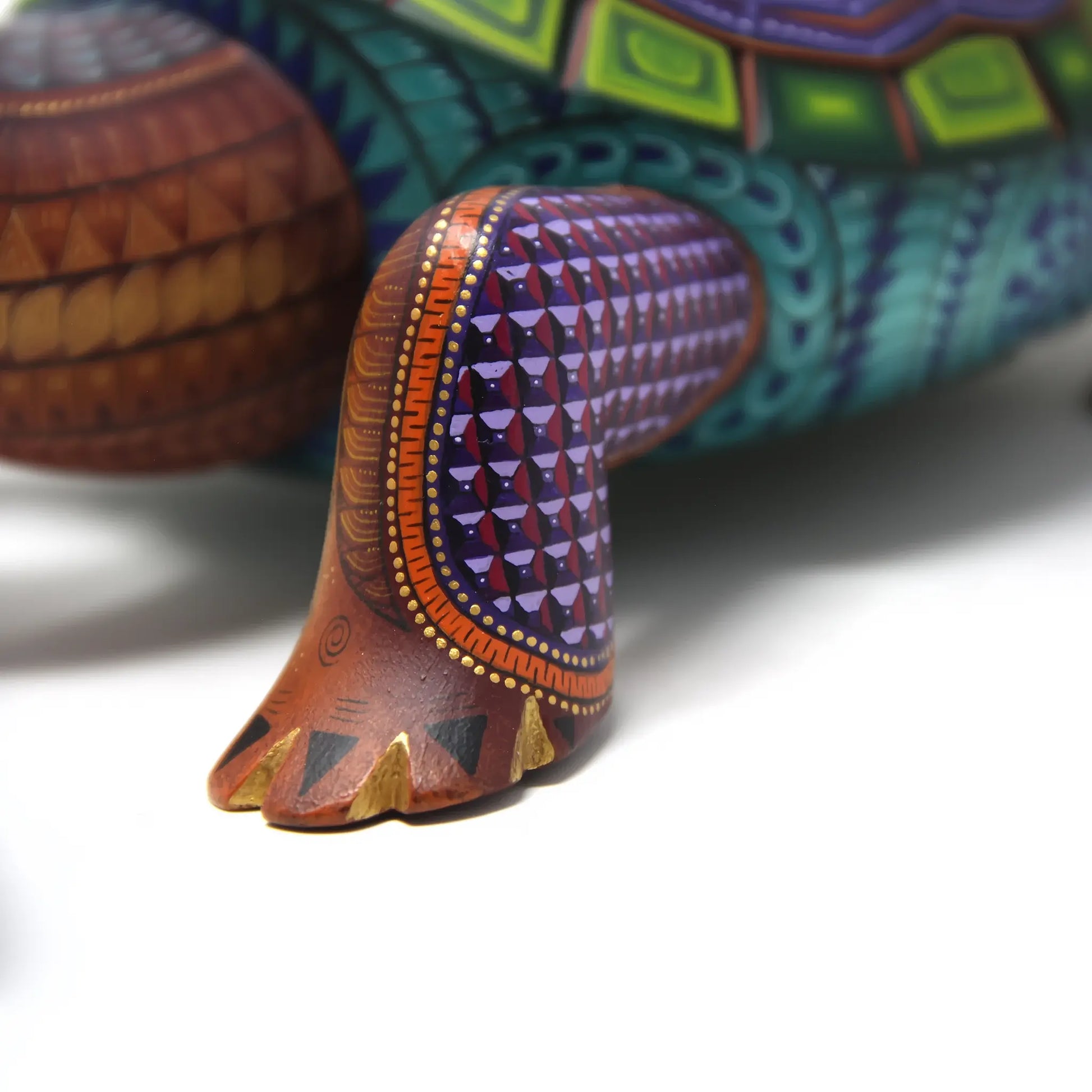 Handpainted turtle sculpture, authentic mexican turtle alebrije