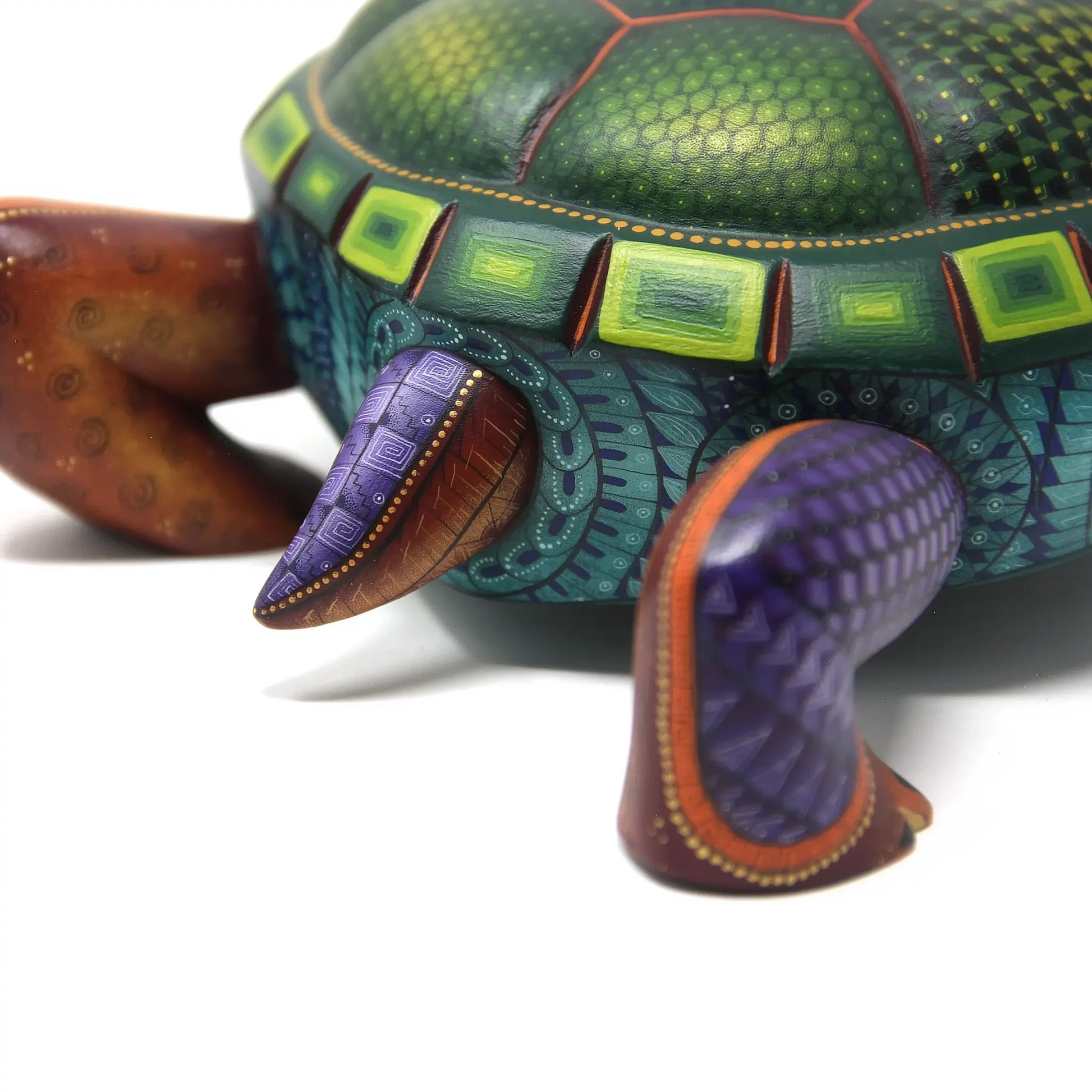Handpainted turtle sculpture, authentic mexican turtle alebrije