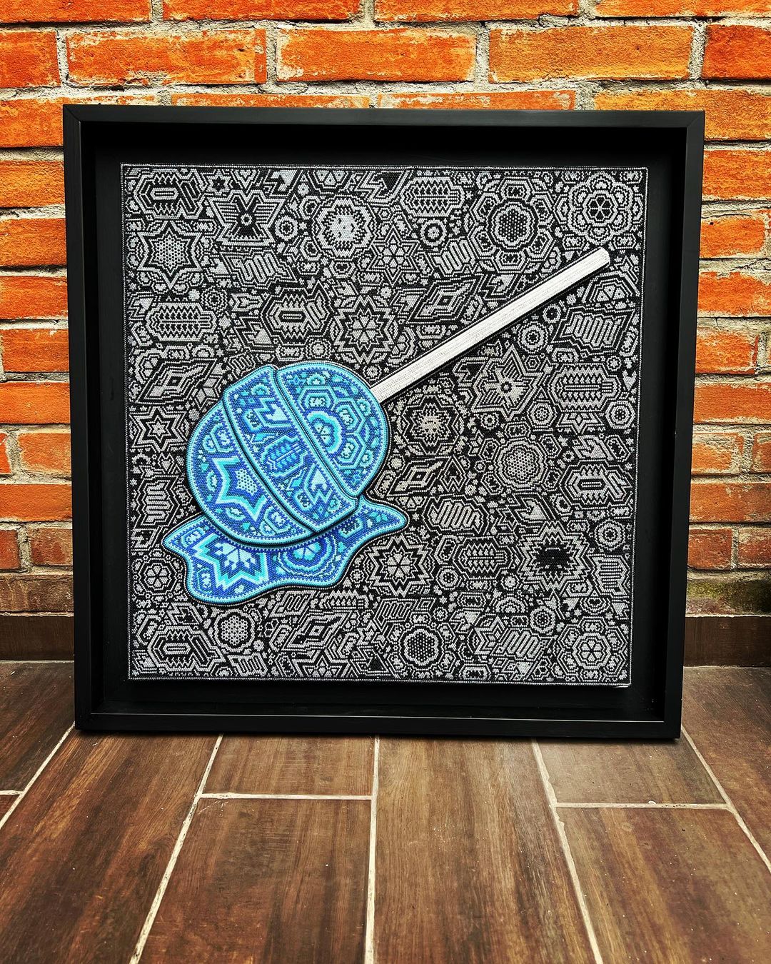 Beaded lollipop artwork