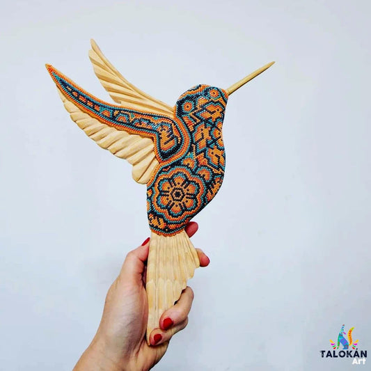 wooden humminbird with beads