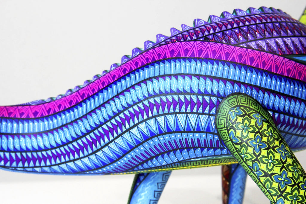 Wooden Chameleon Figurine