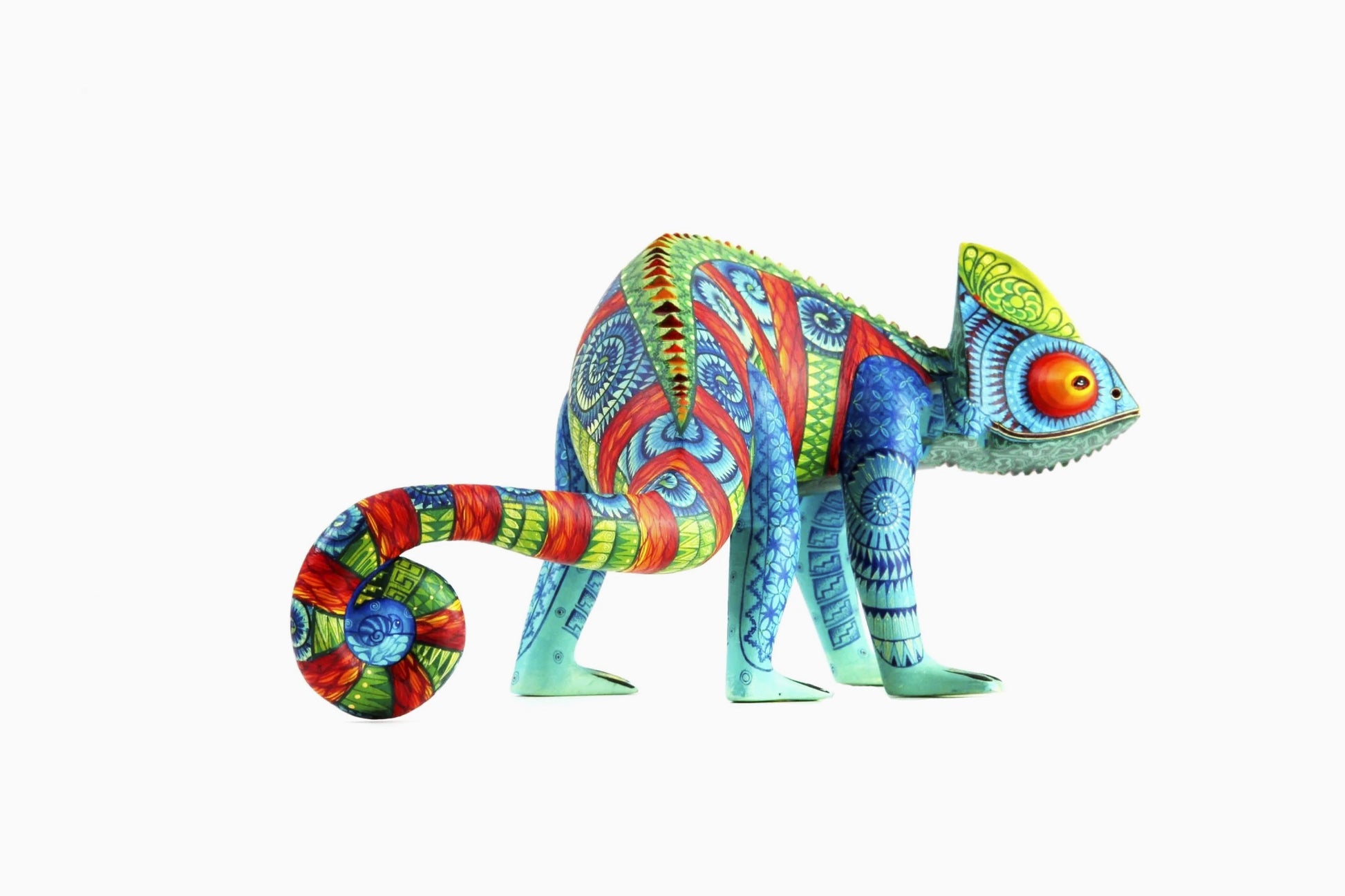 Painted Chameleon Sculpture