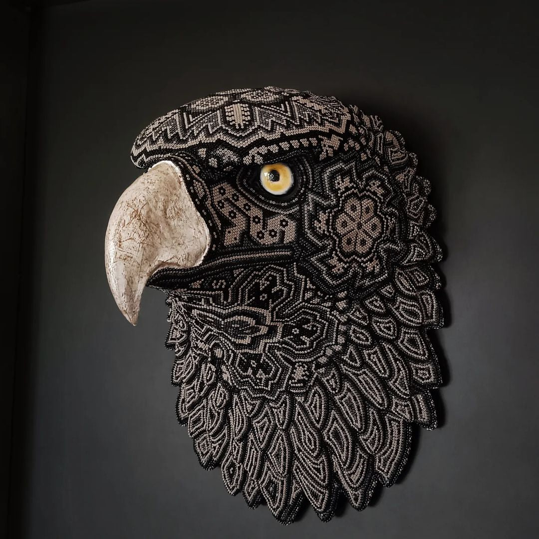 Framed eagle sculpture