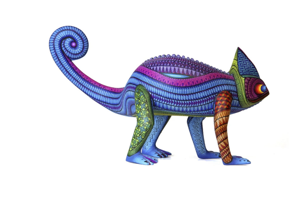 Wooden Chameleon Figurine