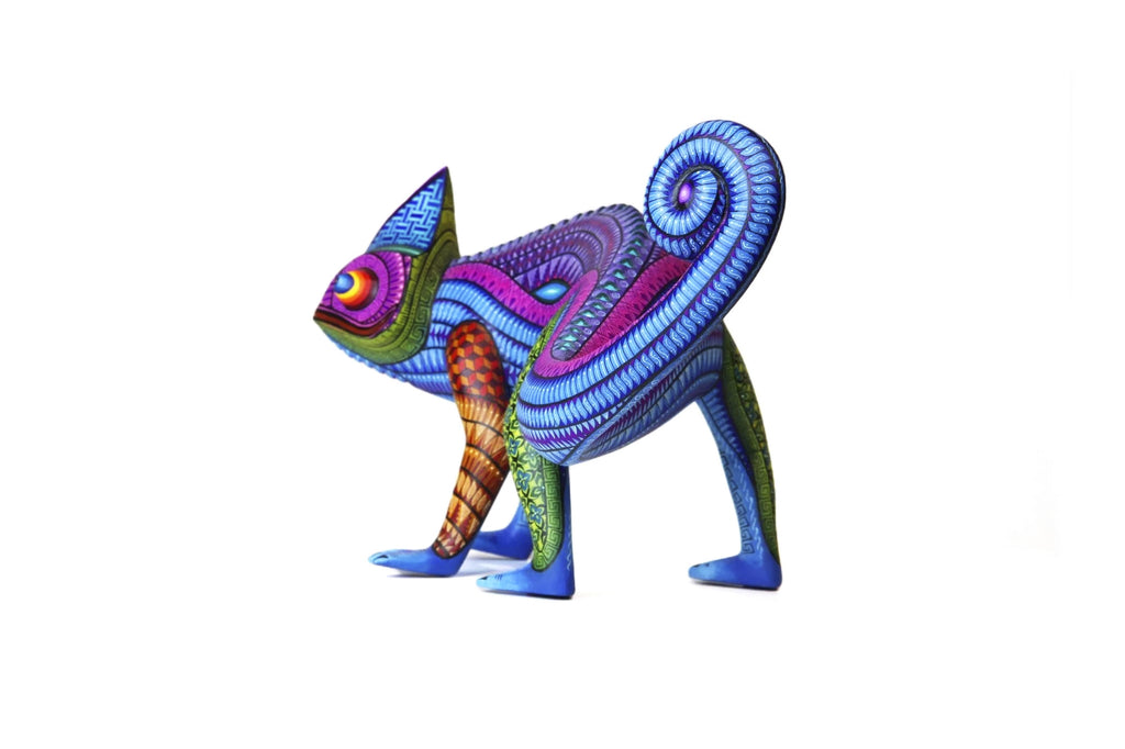 Wooden Chameleon Figurine