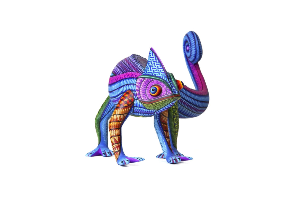 Wooden Chameleon Figurine