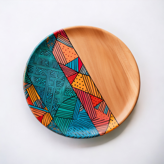 painted wooden plate