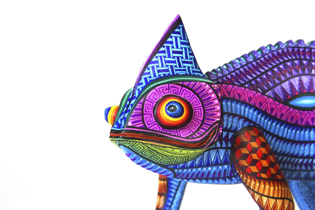 Wooden Chameleon Figurine
