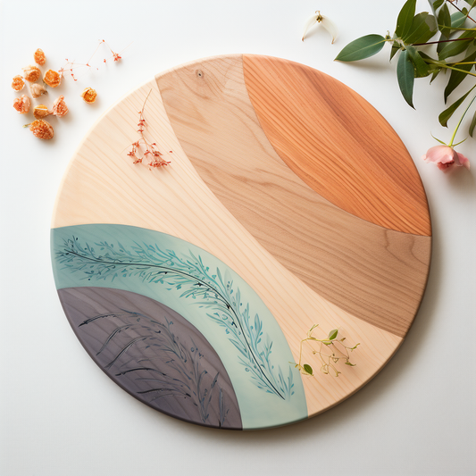 Painted Wooden Decorative Plate
