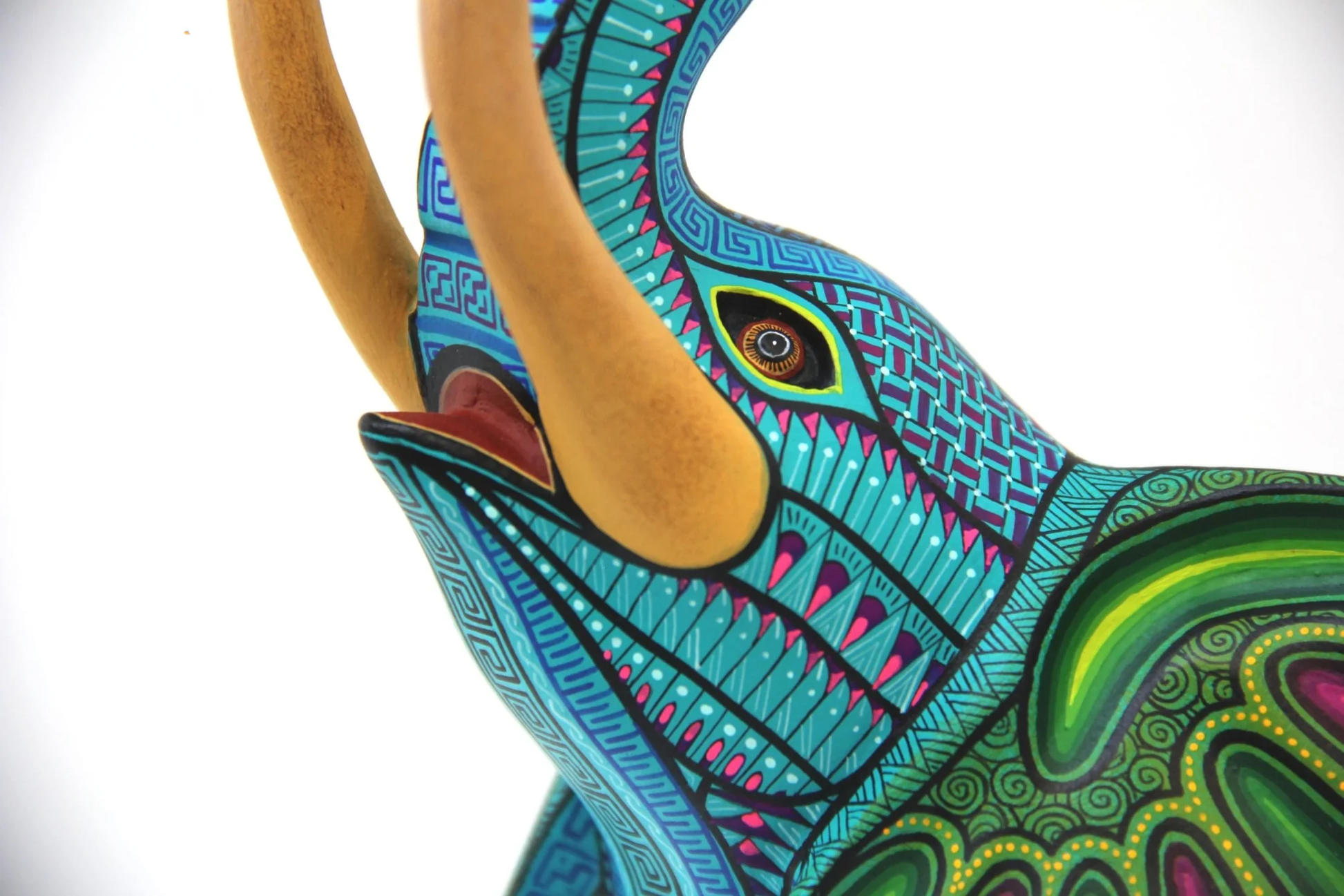 Elephant alebrije, Painted Wooden Elephant Sculpture