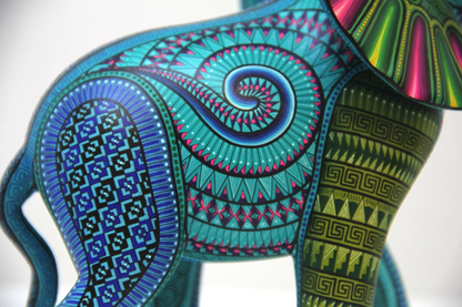 Elephant alebrije, Painted Wooden Elephant Sculpture