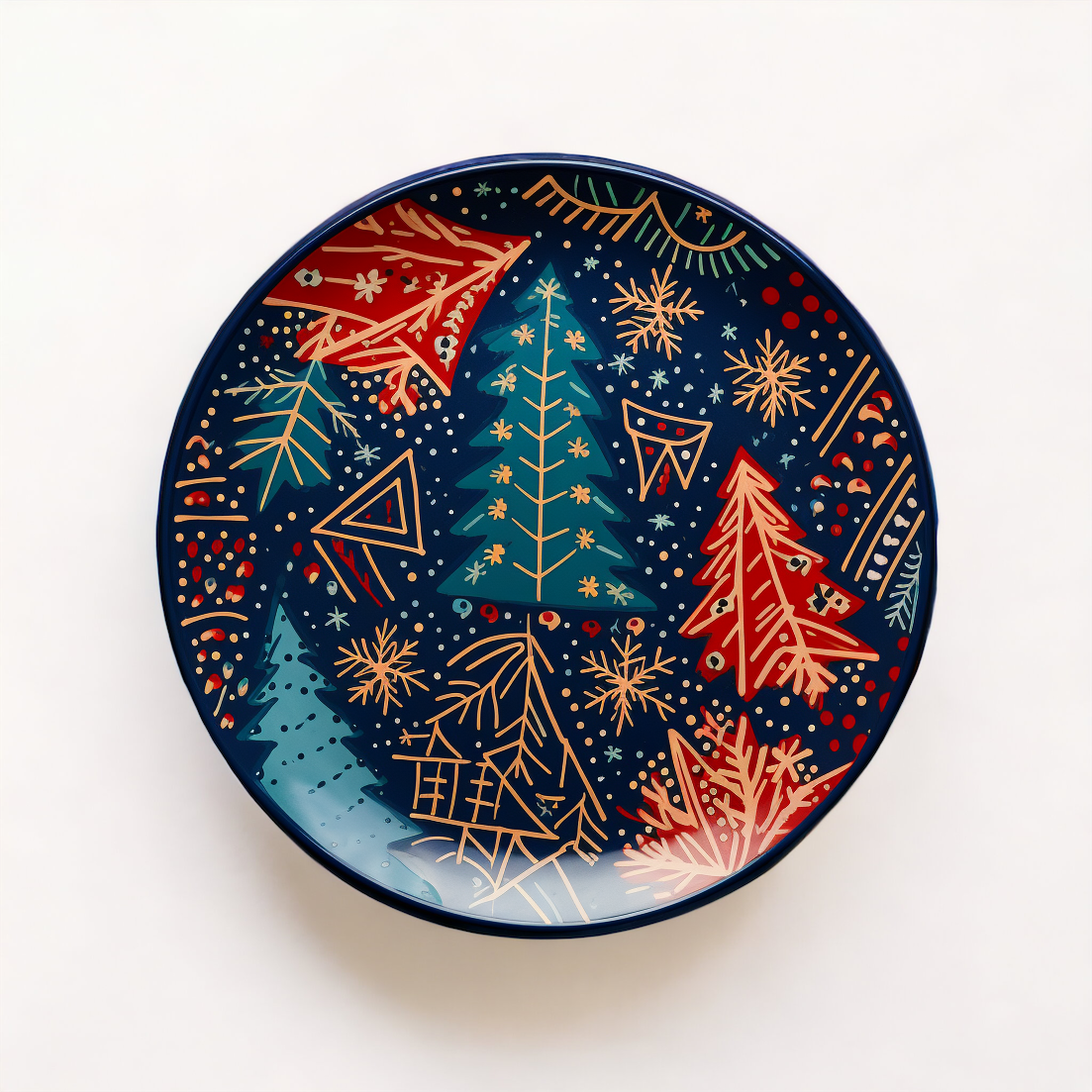 Wooden Christmas Plate, Christmas Dinner Set