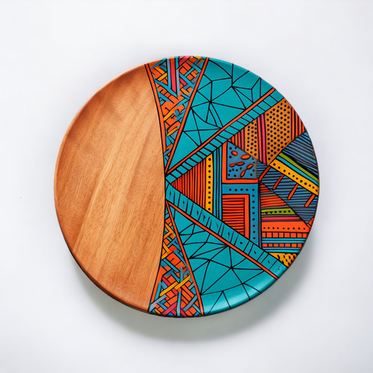 Painted Wooden Plate