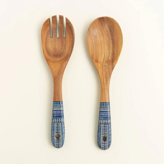 Painted Wooden Salad Server