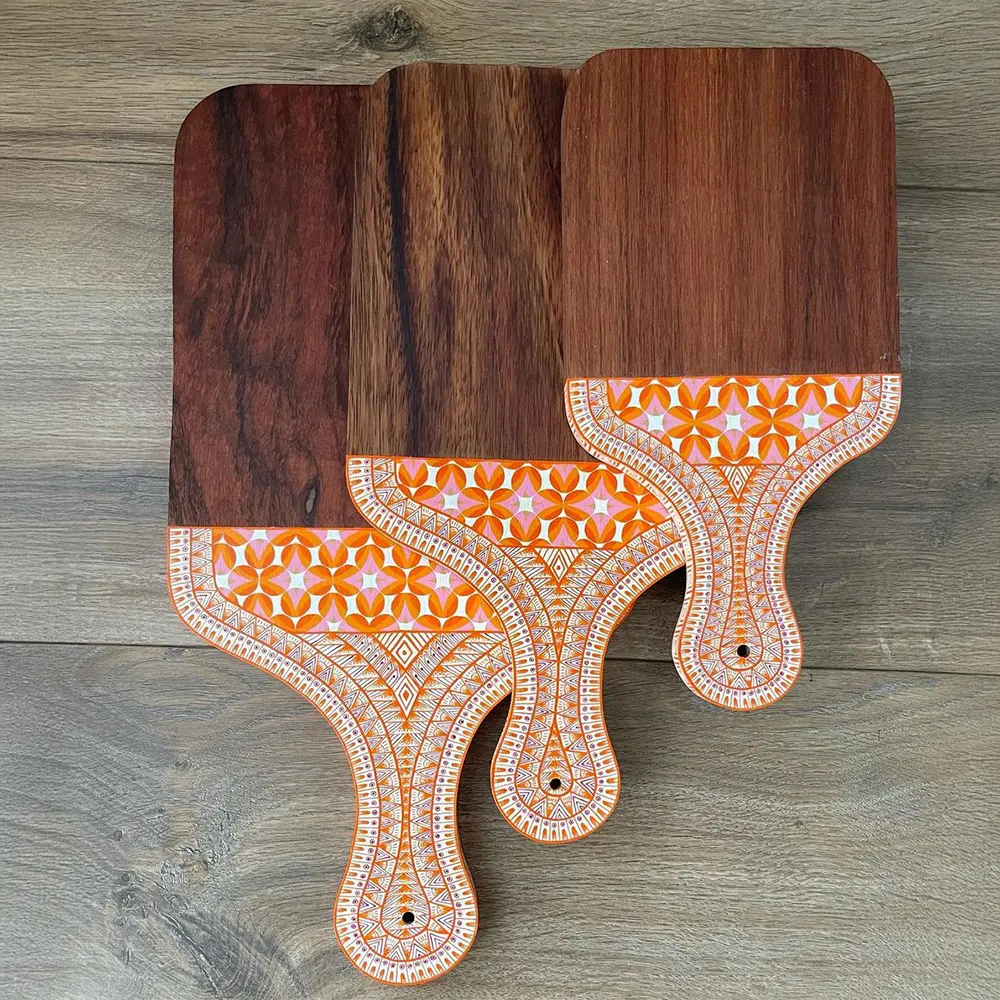 painted wooden cheese boards