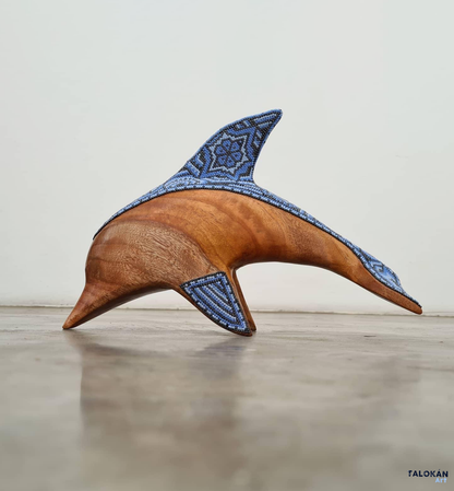 handmade wooden dolphin decoration