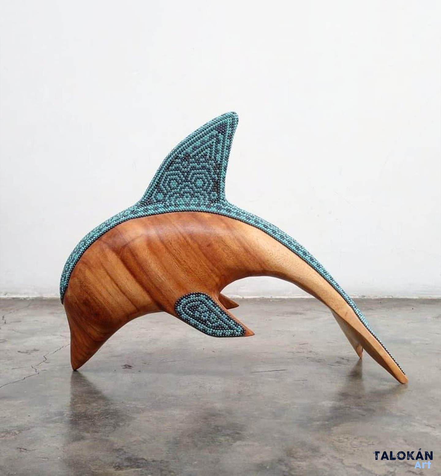 handmade wooden dolphin decoration