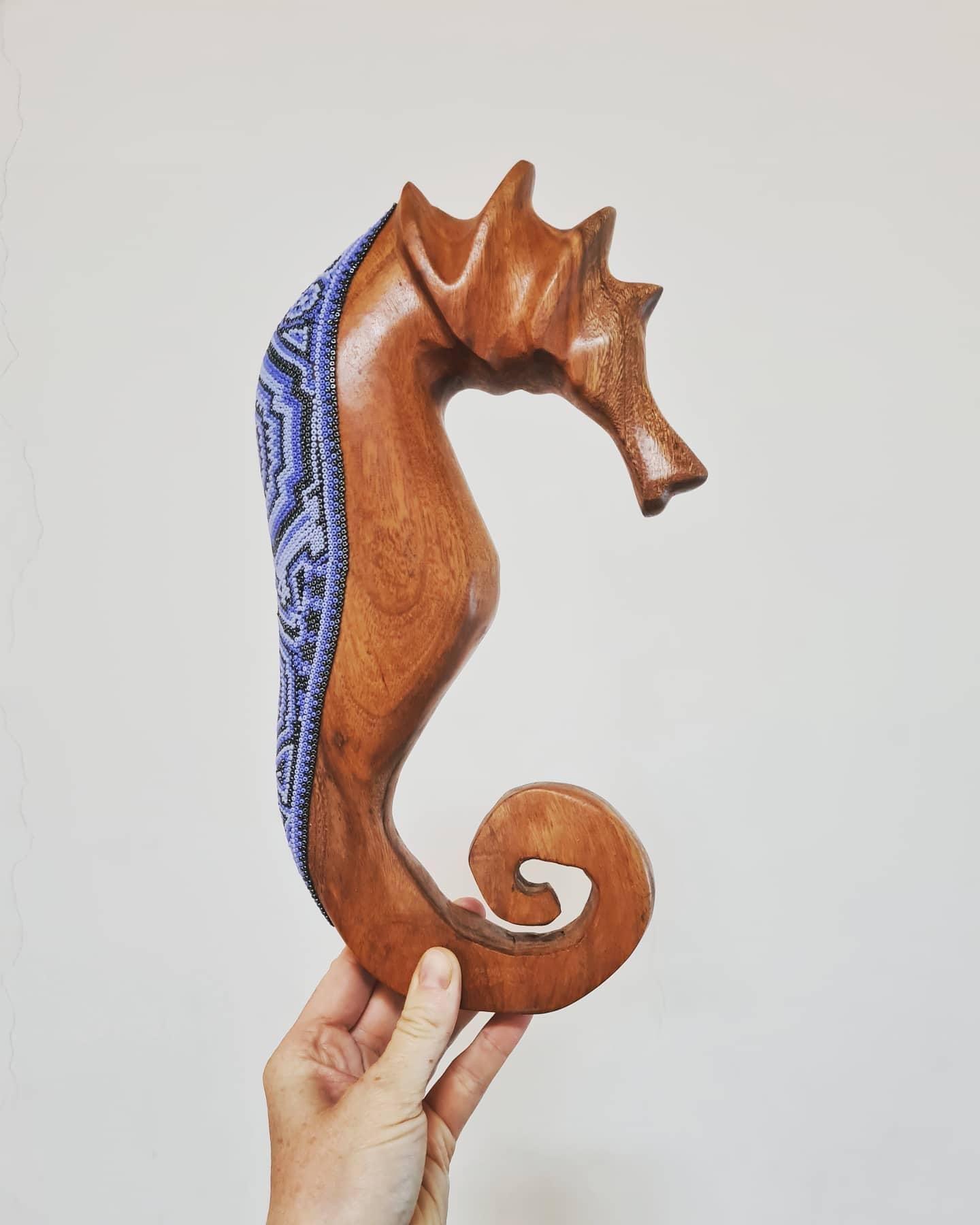 Wooden Seahorse with Beads