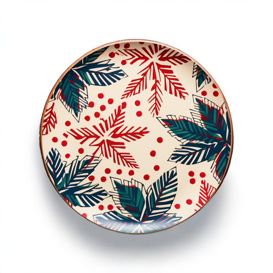 Painted Wooden Christmas Plate