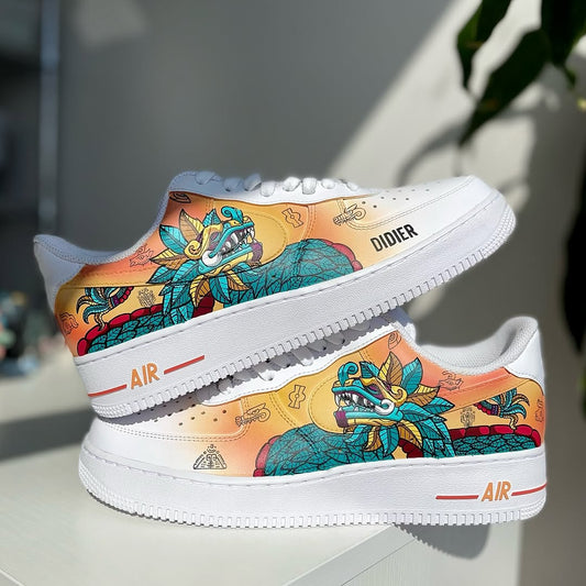 quetzalcoatl sneakers handpainted